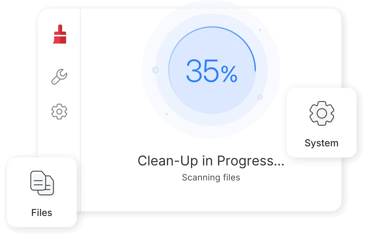 Total Cleaner scan and cleanup progress interface